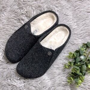 Birkenstock Zermatt Shearling Wool Felt dark grey slipper size 37 (6 - 6.5)